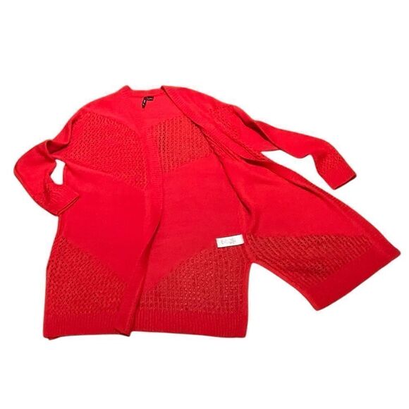 New Directions Women’s Red Open Front Cardigan - Picture 4 of 9